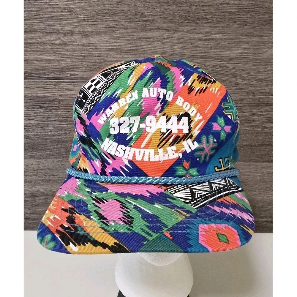 Mens Vintange Baseball Cap 80s 90s Advertising Hat Snapback Bold Aztec Nashville